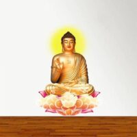 Multicolored lord buddha peaceful wall-stickers