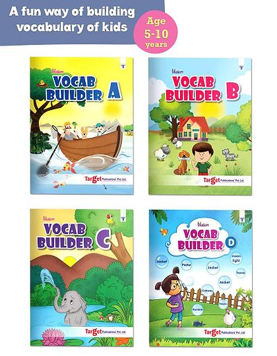 English Vocabulary Books for 5 to 10-Year-Old Kids Vocab Builder with Colourful Pictures and Activities for Children Learn English Speaking and Writing Set of 4 Books