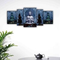 Set OF 5  Lord Buddha UV Textured Painting for Home.