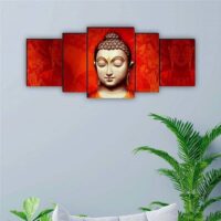 buddha idol, Set of 5 UV Textured  decorative gift item for home.