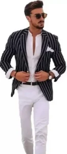 Trendy designer blazers for men.